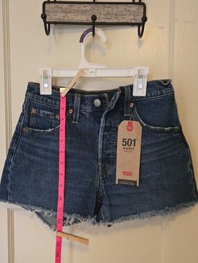 Levi's 501 Cutoff Denim Shorts in Dark Blue Wash